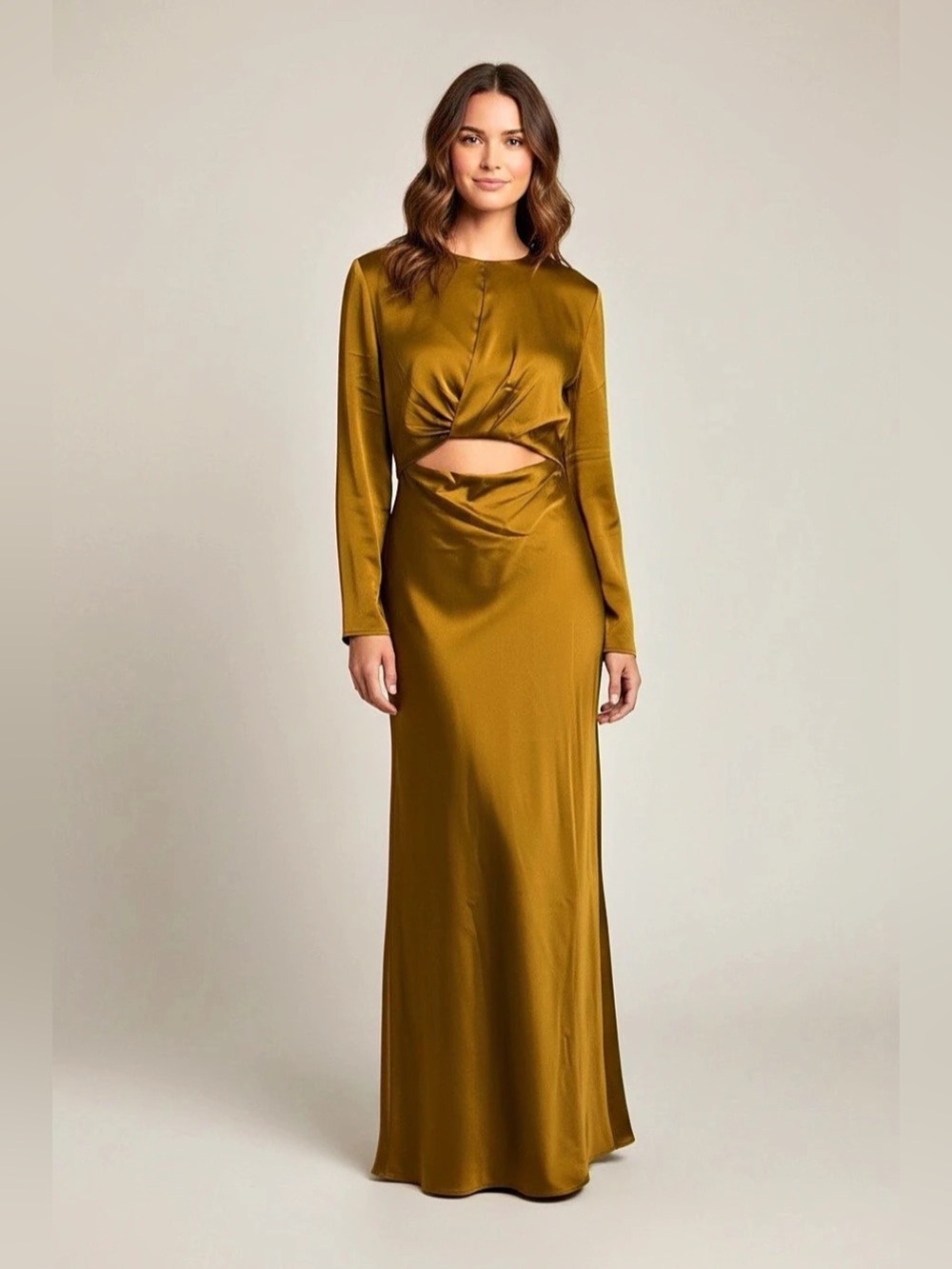 NWT Express Satin Long Sleeve Cut Out Twist
Maxi Dress Size Small